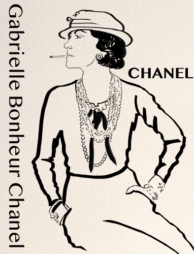 An illustration of Gabrielle Bonheur, creator of brand Channel.