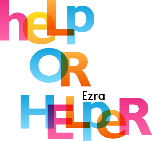 Colorful letters for Help and Helper. 